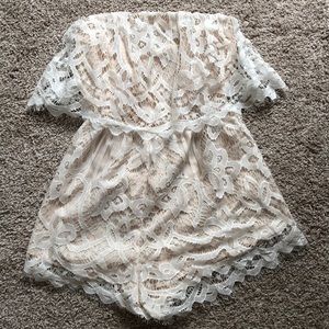 White lace romper from tobi